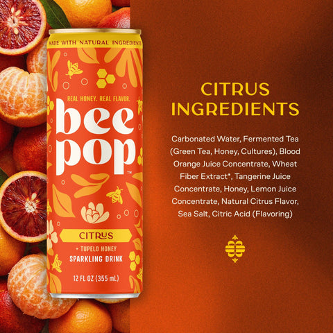 BeePop Tupelo Honey Sparkling Drink - Citrus - 12oz