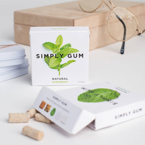 Spearmint Chewing Gum - Natural + Plastic-Free | 15 Pieces