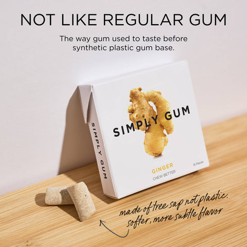 Ginger Chewing Gum - Natural + Plastic-Free | 15 Pieces