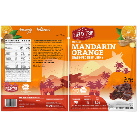 Mandarin Orange Teriyaki Beef Jerky - 2.2oz Bag