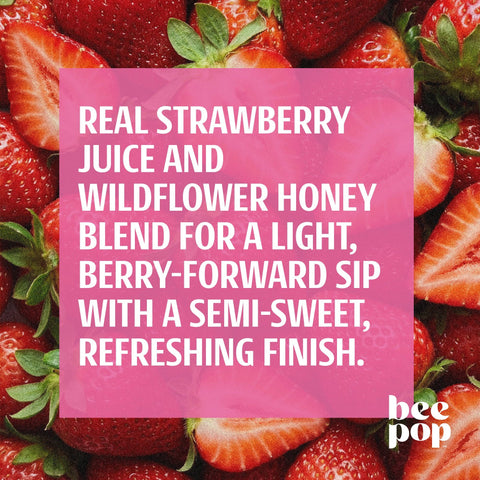 BeePop Wildflower Honey Sparkling Drink - Strawberry - 12oz