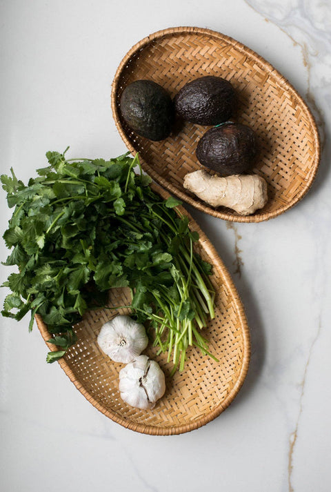 Smoked Bamboo Woven Basket Tray(Campfire Odor)