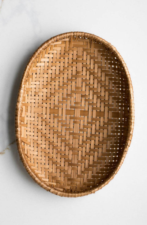 Smoked Bamboo Woven Basket Tray(Campfire Odor)