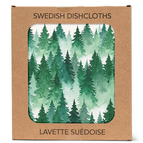 Watercolour Pine Forest Dishcloth