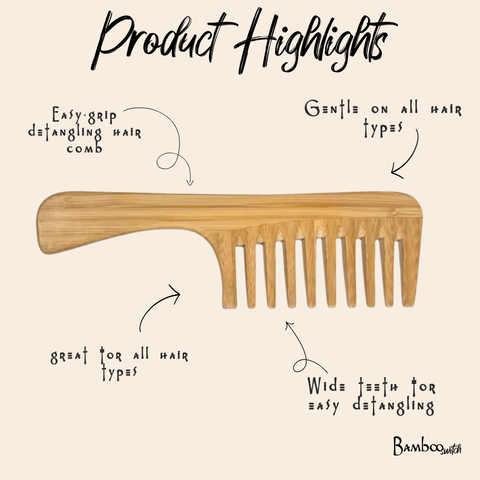 Bamboo Detangling Wide Comb | Faire Market