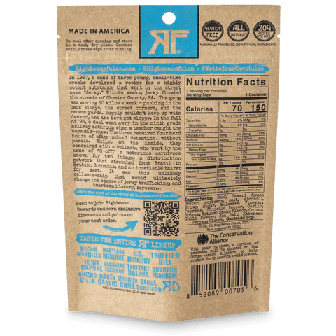 Righteous Felon Bootleggin' BBQ Beef Jerky - 2oz Bag