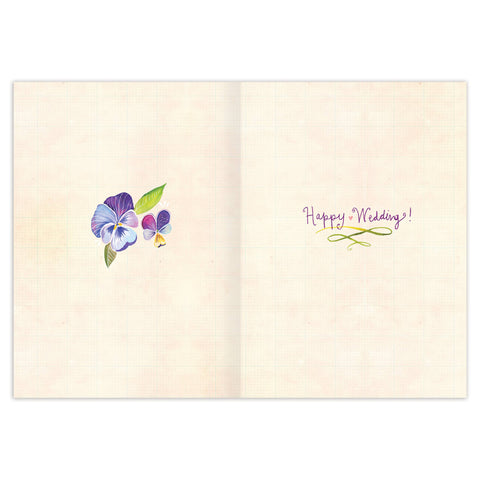 Pansy Wreath Wedding Card