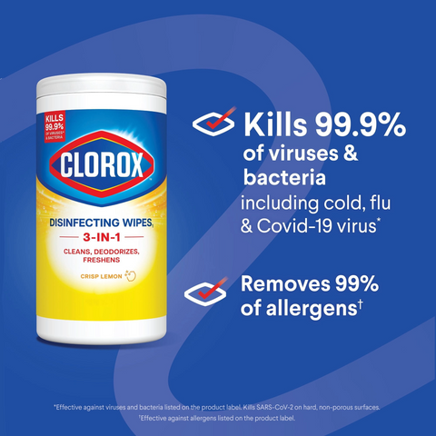 Clorox Disinfecting Cleaning Wipes - Crisp Lemon - 75 Pack