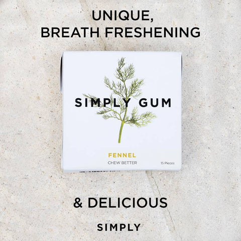 Fennel Chewing Gum - Natural + Plastic-Free | 15 Pieces