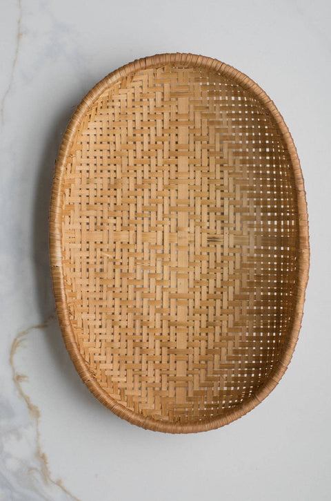 Smoked Bamboo Woven Basket Tray(Campfire Odor)
