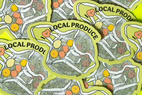 I Heart Local Produce Vinyl Sticker