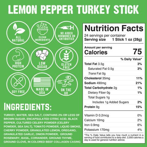 Righteous Felon Lemon Pepper Turkey - 1oz Stick