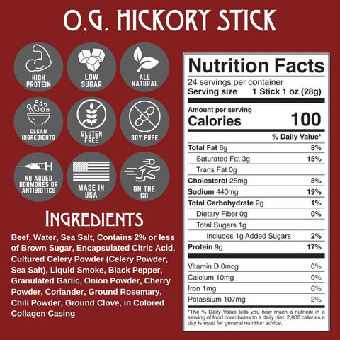 Righteous Felon O.G. Hickory Beef - 1oz Stick