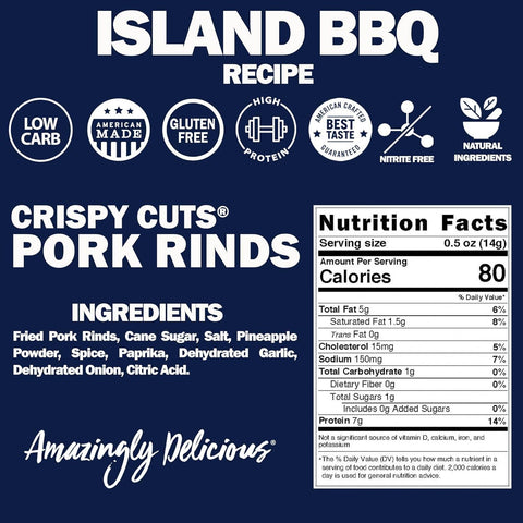 Crispy Cuts Island BBQ Pork Rind - 1oz Bag
