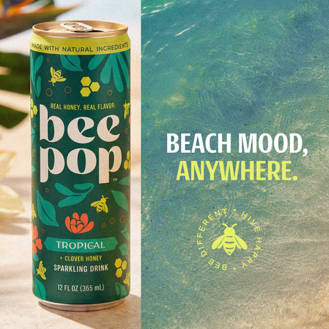 BeePop Orange Blossom Honey Sparkling Drink - Tropical - 12oz