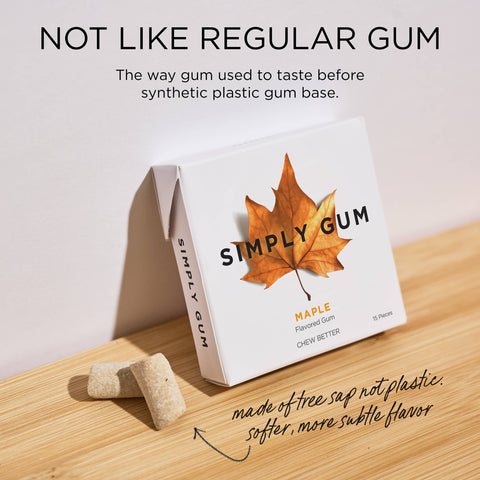 Maple Chewing Gum - Natural + Plastic-Free | 15 Pieces
