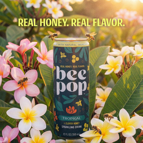 BeePop Orange Blossom Honey Sparkling Drink - Tropical - 12oz