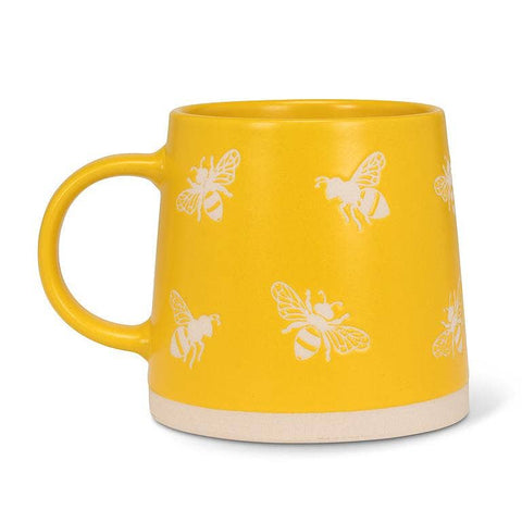 Wide Base Mug with Bees-Yellow-3.5"H(14oz)