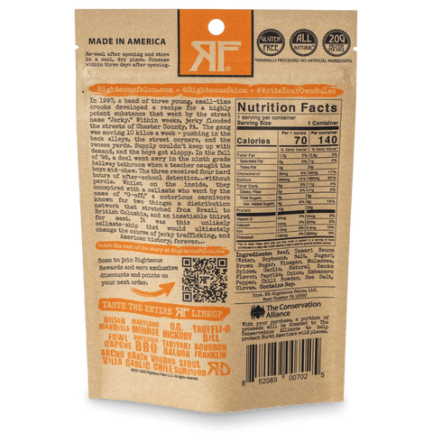 Righteous Felon Habanero Escobar Beef Jerky - 2oz Bag
