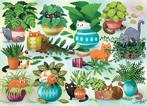 Cats vs Plants 500-Piece Cobble Hill Puzzle