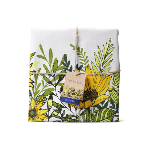 Sunflowers Bee Honey Tea Towel