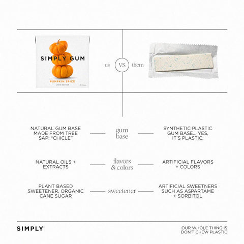 Pumpkin Spice Chewing Gum - Natural + Plastic-Free | 15 Pieces