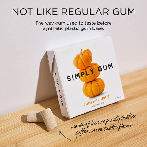 Pumpkin Spice Chewing Gum - Natural + Plastic-Free | 15 Pieces