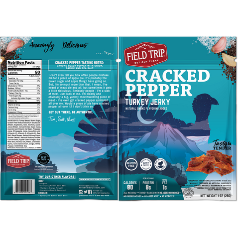 Cracked Pepper Turkey Jerky - 1oz Bag