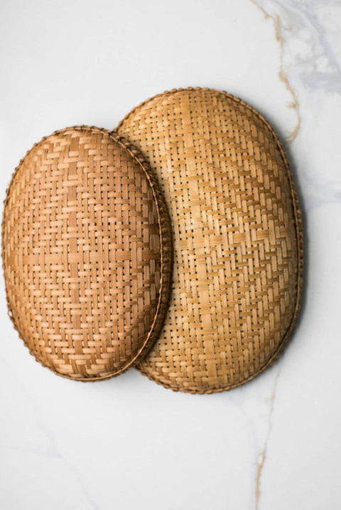 Smoked Bamboo Woven Basket Tray(Campfire Odor)