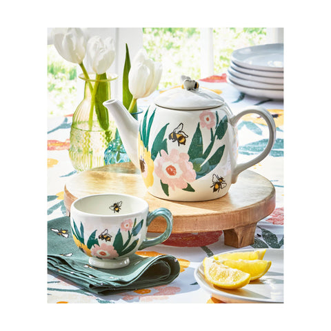 Bee Blossom Teapot Multi Earthenware Summer