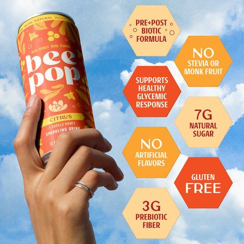 BeePop Tupelo Honey Sparkling Drink - Citrus - 12oz