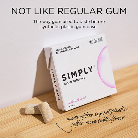 Sugar Free Bubble Gum - Natural + Plastic-Free | 15 Pieces