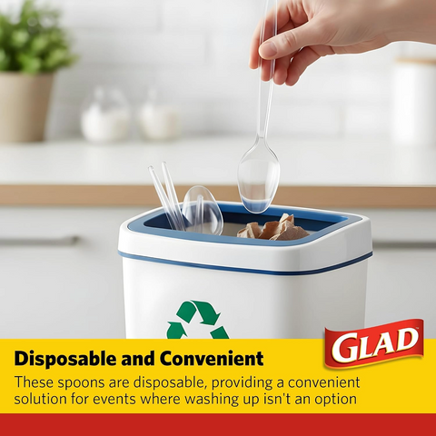 Glad Clear Disposable Cutlery Set - Forks, Knives and Spoons - 24 Count