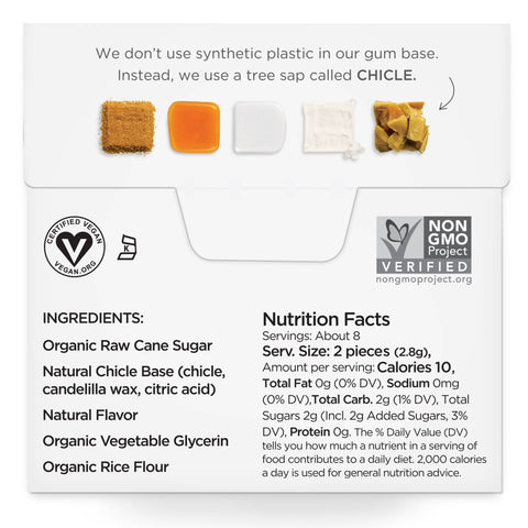 Maple Chewing Gum - Natural + Plastic-Free | 15 Pieces