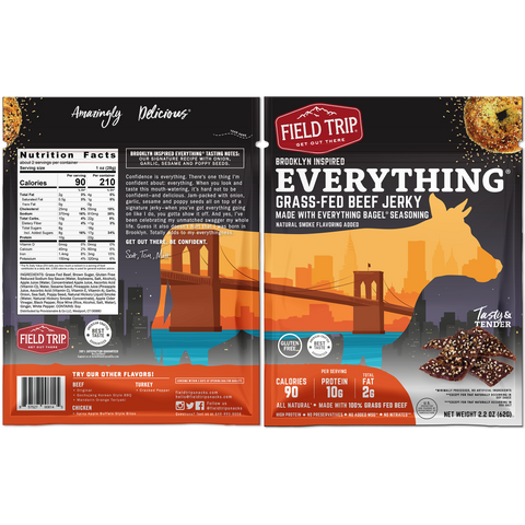 Everything Bagel Seasoned Beef Jerky - 2.2oz Bag