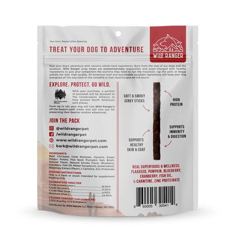 Wild Ranger Beef Jerky Dog Treats - 8oz