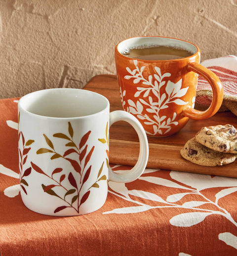 Harvest Mug Orange Stoneware Fall