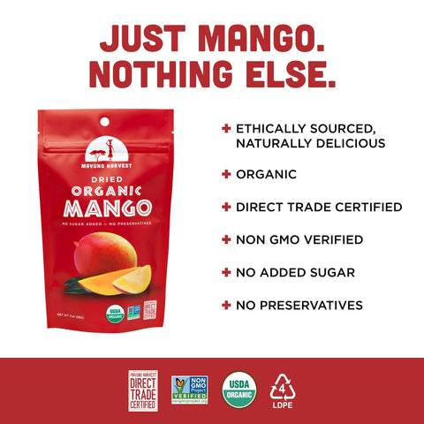 Mavuno Organic Dried Mango 2oz