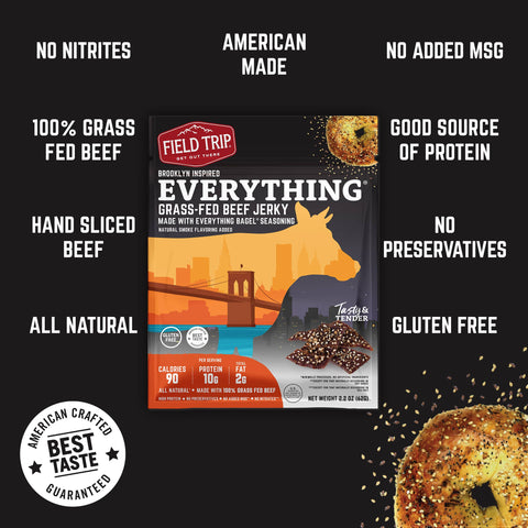 Everything Bagel Seasoned Beef Jerky - 2.2oz Bag