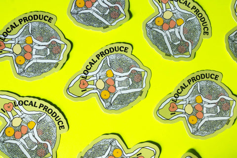 I Heart Local Produce Vinyl Sticker