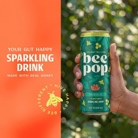 BeePop Orange Blossom Honey Sparkling Drink - Tropical - 12oz