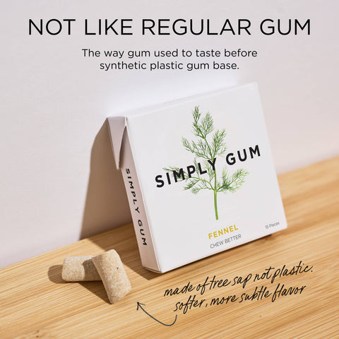 Fennel Chewing Gum - Natural + Plastic-Free | 15 Pieces