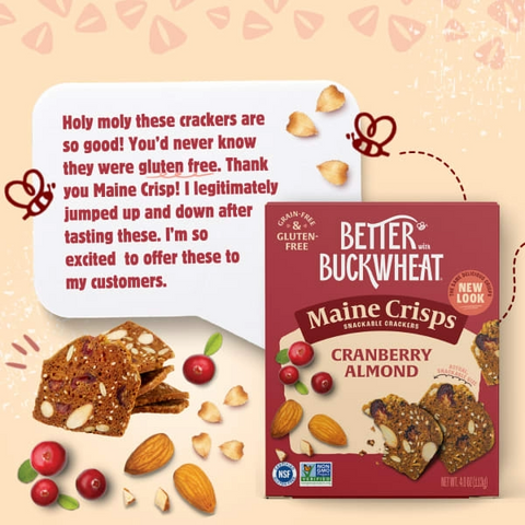 Better With Buckwheat Crisps - Cranberry Almond - 4oz Box