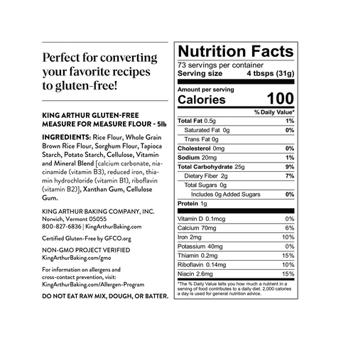 King Arthur Gluten-Free Measure for Measure Flour - 5lb Bag