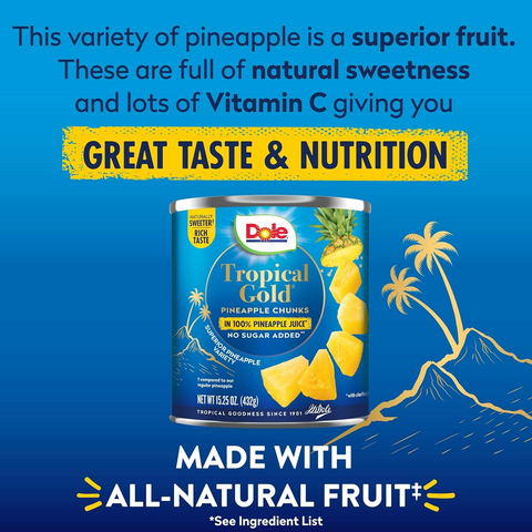 Dole Tropical Gold Pineapple Chunks - 15.25Oz Can