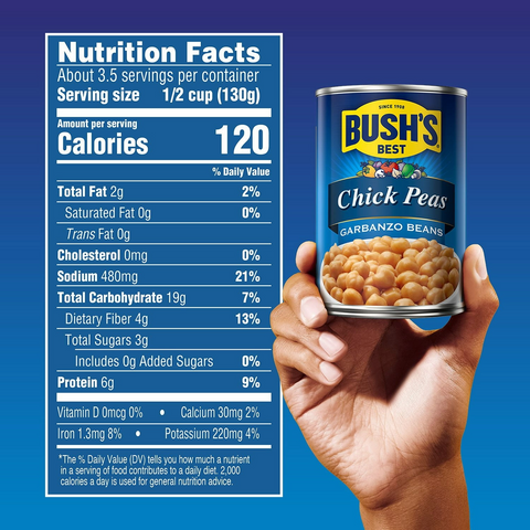 Bush's Best Fancy Garbanzo Beans (Chick Peas) - 16oz Can