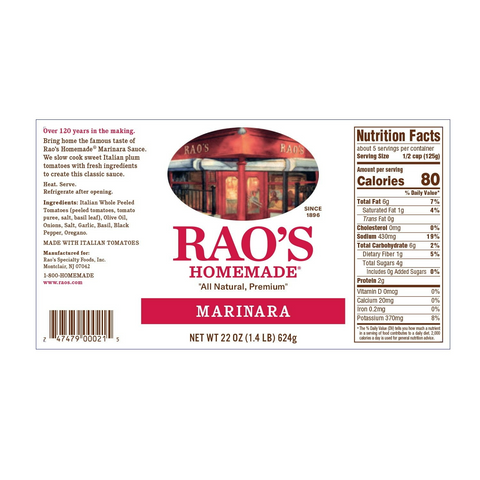Rao's Homemade Marinara Sauce - 22oz Jar
