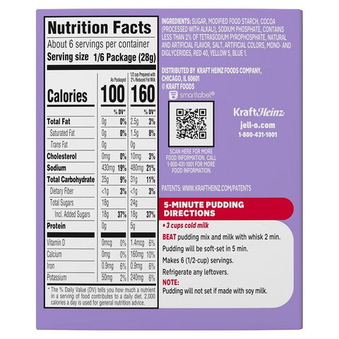 Jell-O Instant Pudding & Pie Filling Chocolate - Family Size 5.9oz Box