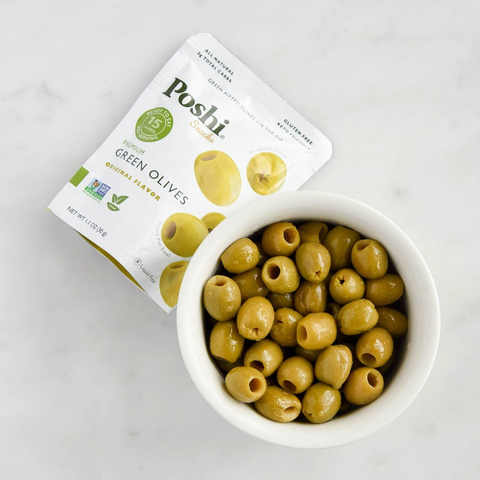 Poshi Premium Green Olive Snack - 1.1oz Pouch
