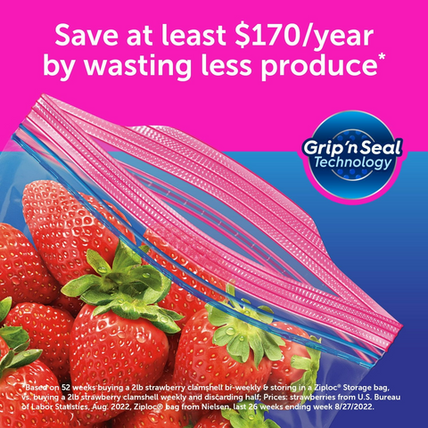 Ziploc Brand Quart Storage Bags - Box of 54